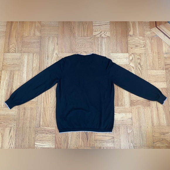 Saint+Sofia Scalloped Edge Crew Neck Sweater, Black and Purple, Women’s M, NWT - Picture 9 of 14